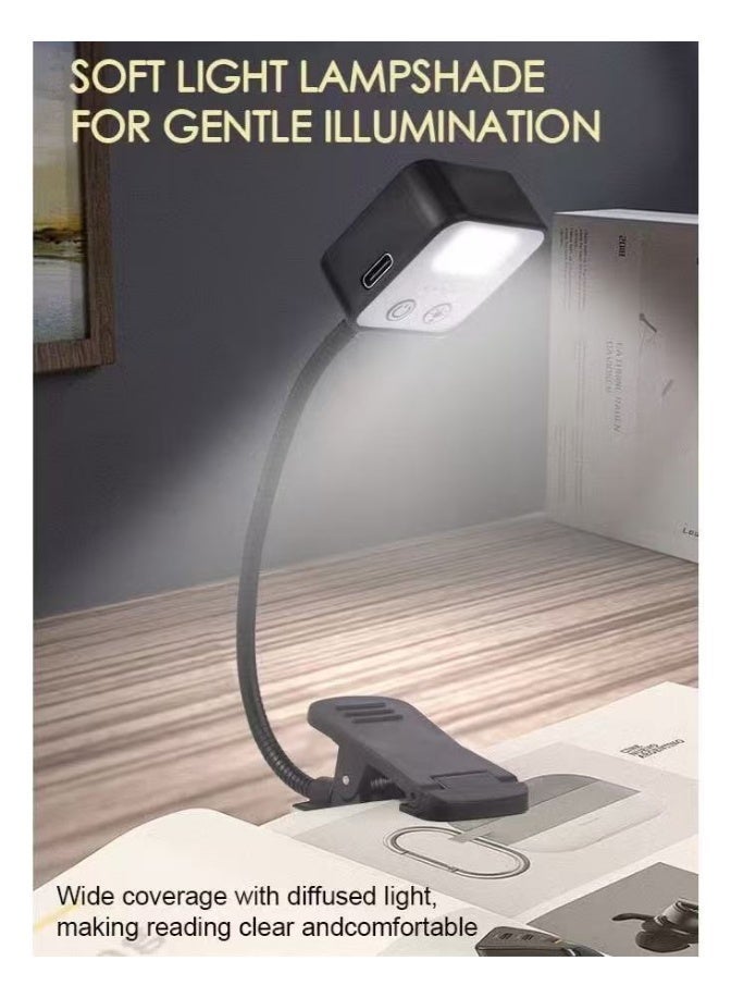 Rechargeable Book Lights for Reading at Night in Bed Rechargeable LED Book Light with Memory Function Lightweight Booklight Bulk Clip on Small Travel Reading Lamps for Book Lovers USB Charging - Image 5